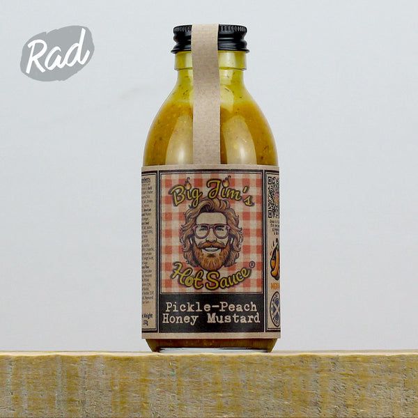 Big Jim's Pickle-Peach Honey Mustard Barrel Aged Hot Sauce